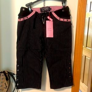 Tripp nyc capri black pink size 3 nwt